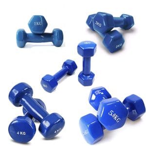 Dumbbells Vinyl Full Set from 1 Kg to 5 kgs