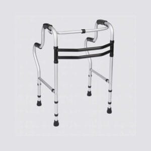 Adjustable two-level aluminum walker