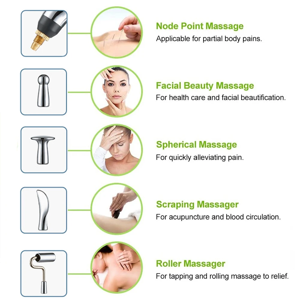 Rechargeable Acupuncture Meridian Pen 5 Heads - Image 4