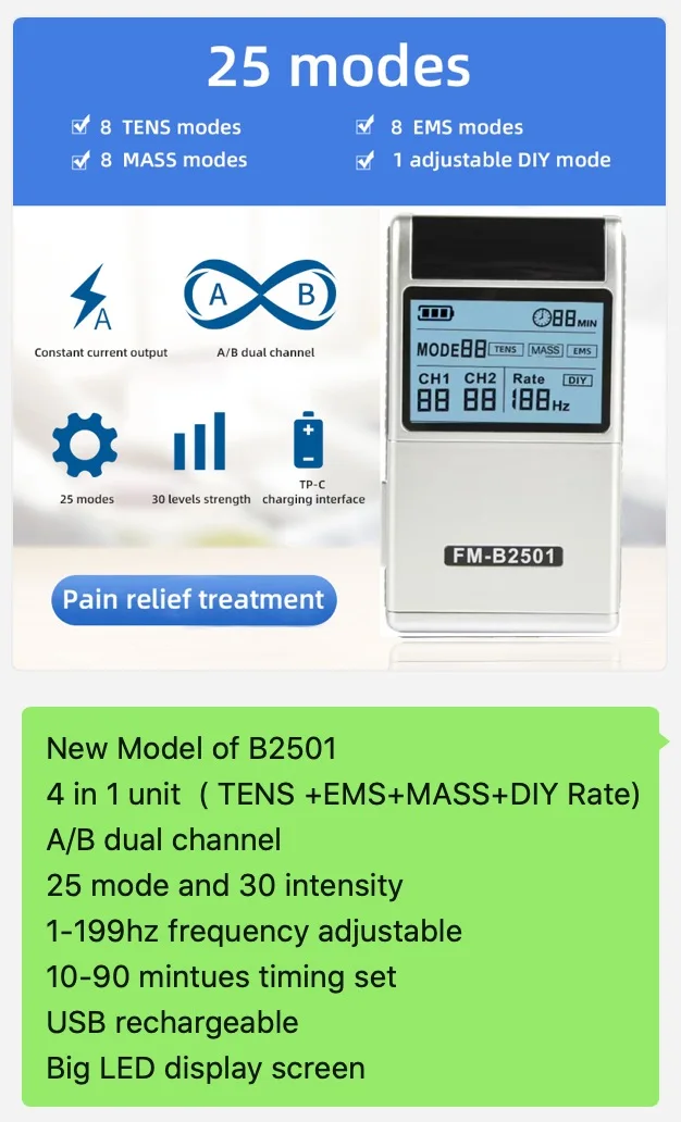 4 In 1 Combo Electrotherapy Pain Relief TENS/EMS Device - Image 3