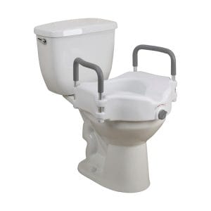 2-in-1 Raised Toilet Seat with Removable Padded Arms
