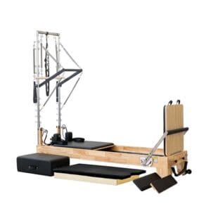 Pilates Oak Reformer with Half Trapeze Tower