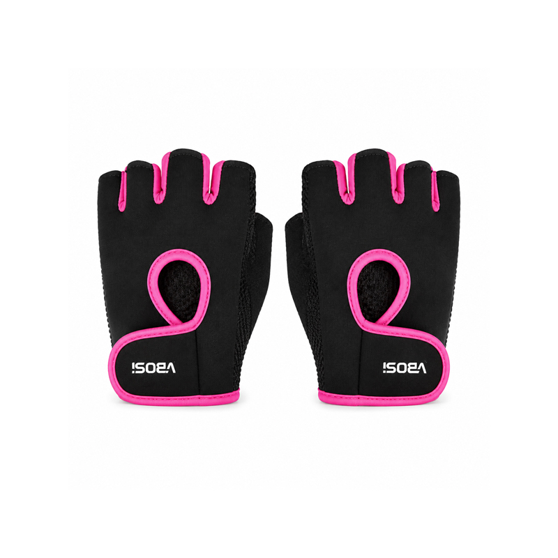 Women’s Fingerless Fitness Gloves Black/Pink